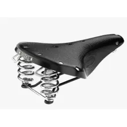 Brooks B67 Short Classic Leather Bicycle Saddle - Black w/ Chrome Springs, 205mm