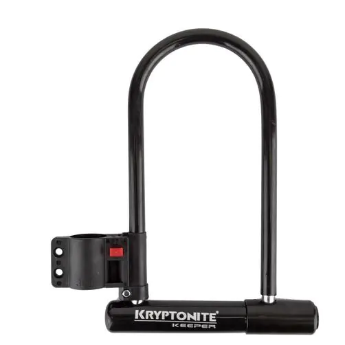 Kryptonite Original Keeper Standard U-Lock: 4 x 8" Bike Lock - Keyed w/ Bracket