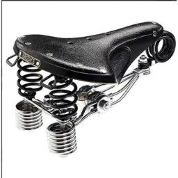 Brooks B135 Classic Leather Bicycle Saddle w/ Double Springs -Black, 205mm