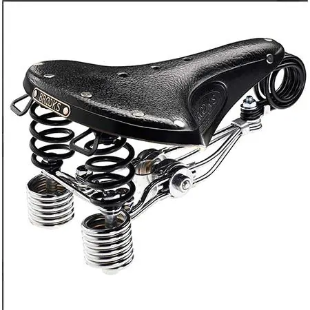 Brooks B135 Classic Leather Bicycle Saddle w/ Double Springs -Black, 205mm
