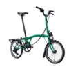 Brompton C Line 12-Speed With Roller Rack Folding Bicycle - Palm Green