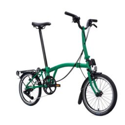 Brompton C Line 12-Speed With Roller Rack Folding Bicycle - Palm Green